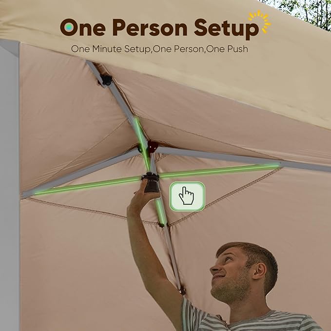 Quictent 10x10 Pop up Canopy Tent with Netting, Auto-Close Magnetic Doors, One Person Instant Setup Screen House Room Tent Screened Waterproof