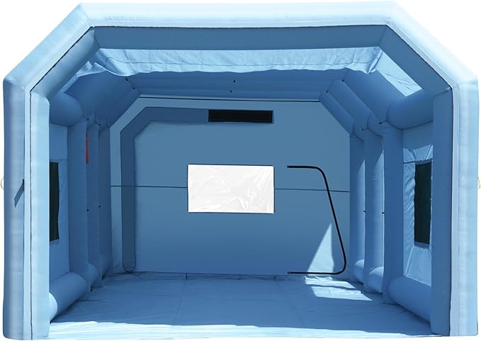 VEVOR Inflatable Paint Booth, 23 x 13.1 x 9 ft Portable Paint Booth, Featuring 750W+480W High-Power Blowers and Air Filtration System, Inflatable Spray Booth for Small Trucks and Large Motorcycle