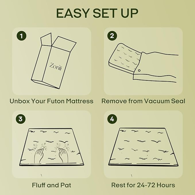 ZonLi Japanese Floor Futon Mattress Queen Size 80"x 60", 100% Cotton Cover 4'' Thicken Tatami Mattress, Foldable Sleeping Pad, Portable Dormitory Tatami Mat, Roll Up Floor Lounger Bed for Adult