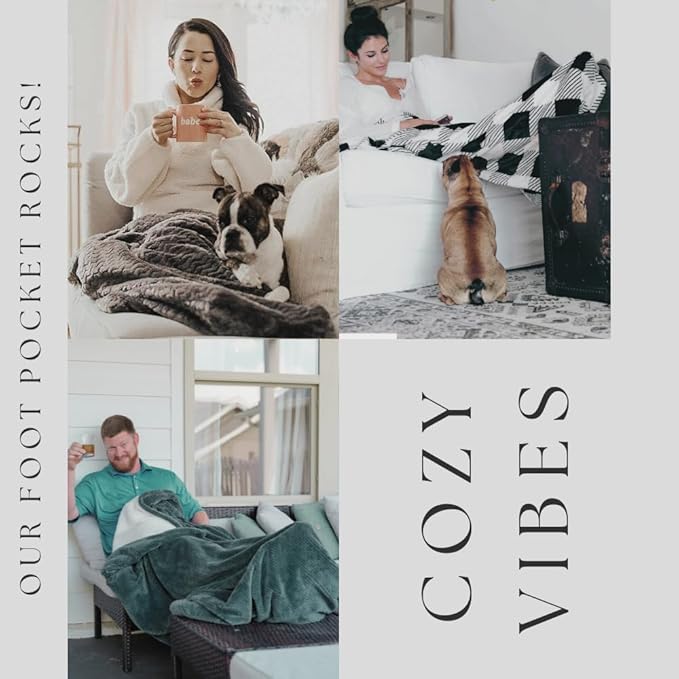 PediPocket XXL Patented Foot Pocket Blanket – Gorgeous Gunmetal – Extra Large 60”x84” with 30”Deep Foot Pocket,Plush Fleece Blanket,Everyday Luxurious Comfort,Machine Washable,Gift Idea (non-electric)