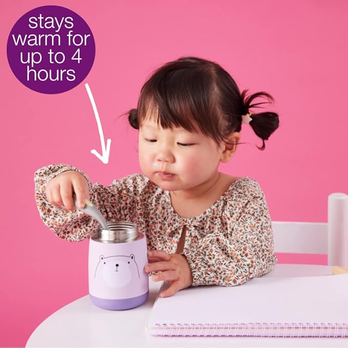 b.box Insulated Food Jar Mini | Small Snack Container for Babies and Kids | Double Wall Stainless Steel | Keeps Food Cold for 6hrs, Warm for 4hrs | (Wild Indigo, 7 oz)
