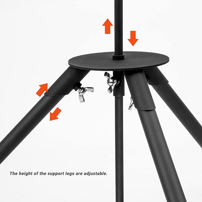 only fire Spit Rotisserie Outdoor Camp Grill with Support Legs for Outdoor Campfire Grilling - 35×5/16" Square Spit Rod