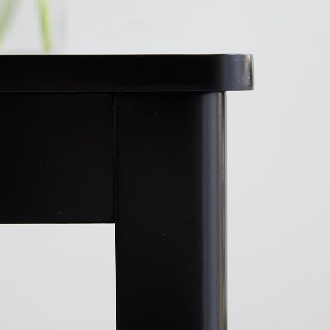 Livinia Cabin 33.5" Wooden Dining Table/Small Rectangular Modern Farmhouse Solid Wood Kitchen Table Desk (Black)