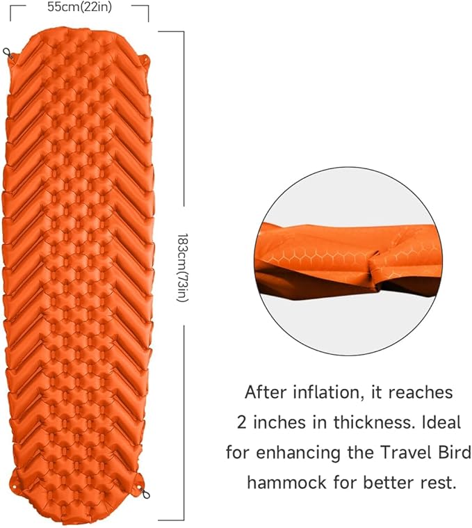 Inflatable Sleeping Pad for Camping, Ultralight Sleeping Mat for Backpacking, Hiking, Hammock Sleeping Pad Pairs Hammocks