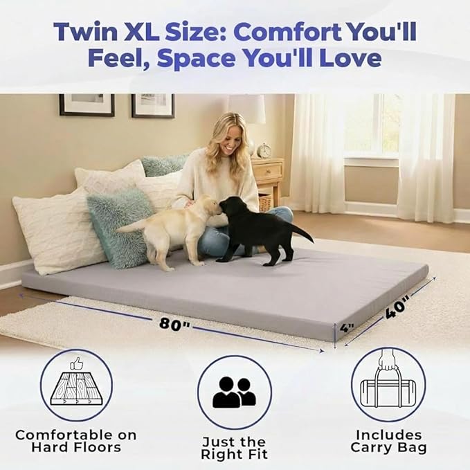 Hazli Matrix AirCell Memory Foam Camping Mattress Pad - CertiPUR-US Roll Up Mattress for Adults - Portable Foam Sleeping Mats for Camping - Camp Cot Sleeping Pad - Floor Sleep Mat Bed Roll for Car RV