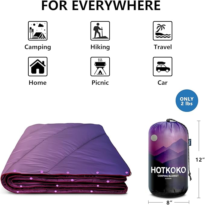 Camping Blanket,Puffy Printed Camping Blanket Lightweight Packable Outdoor Blanket for Camping,Traveling, Stadium, Hiking, Picnics