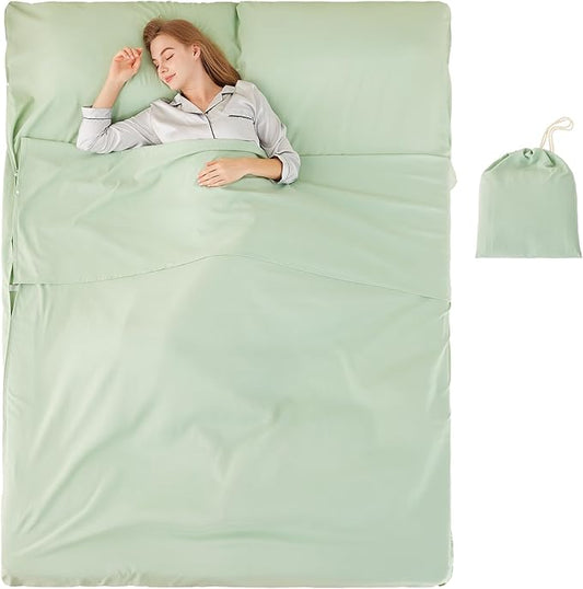 Sleeping Bag Liner Camping Adult Sleep Sack Lightweight Travel Sheet for Hotel Bed Compact Ultralight Essential Cleaning Supplies Kit Travel Bedding Set for Backpacking