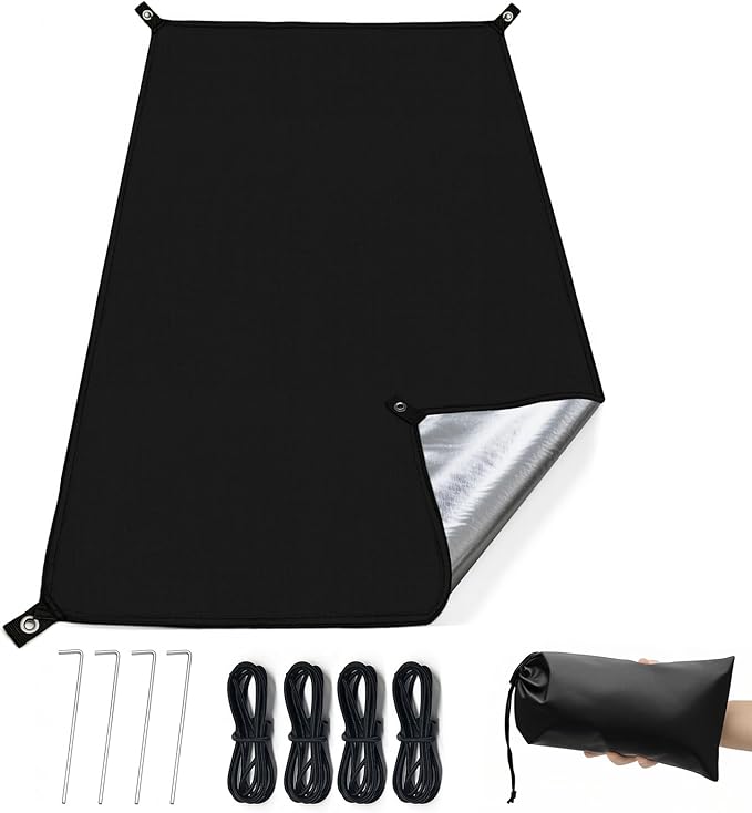 KRUI Tent Footprint, PU 2000 Waterproof Camping Tarp, Durable Tent Floor Saver for Hiking, Backpacking, Hammock, Beach and Picnic