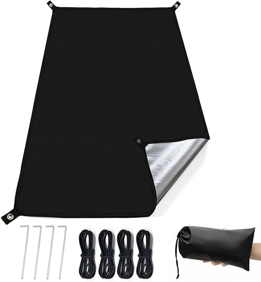 KRUI Tent Footprint, PU 2000 Waterproof Camping Tarp, Durable Tent Floor Saver for Hiking, Backpacking, Hammock, Beach and Picnic