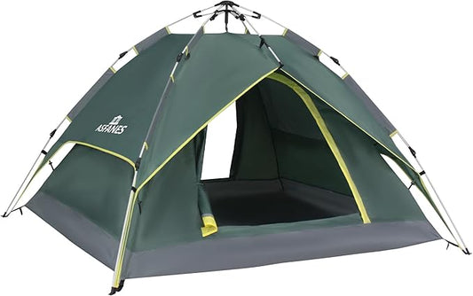 Camping Tent Automatic 2-3 Person Instant Tent Pop Up Ultralight Dome Tent 4 Seasons Waterproof & Windproof Camping Tent with Removable Outer Tarpaulin, Double Layers