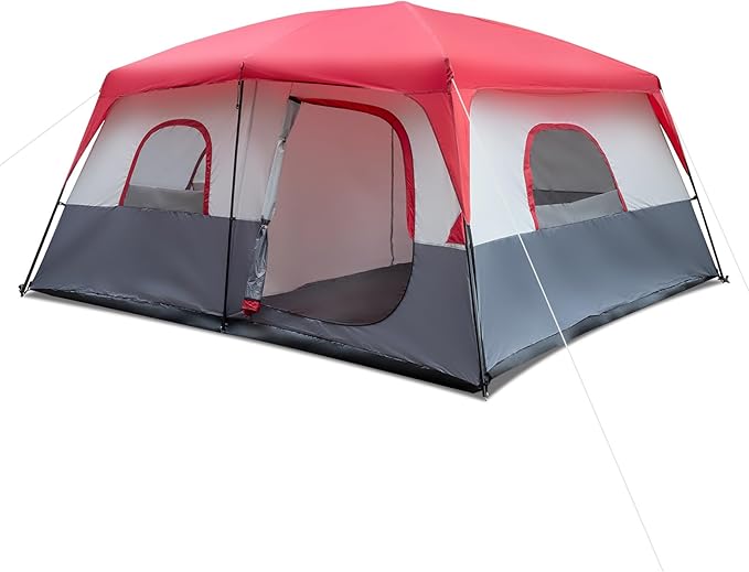 Outvita 8/10 Person Camping Tent, Large 2 Room Family Tent with Weatherproof Instant Cabin Shelter with Rainfly & Carry Bag for Backpacking Hiking Car Traveling…