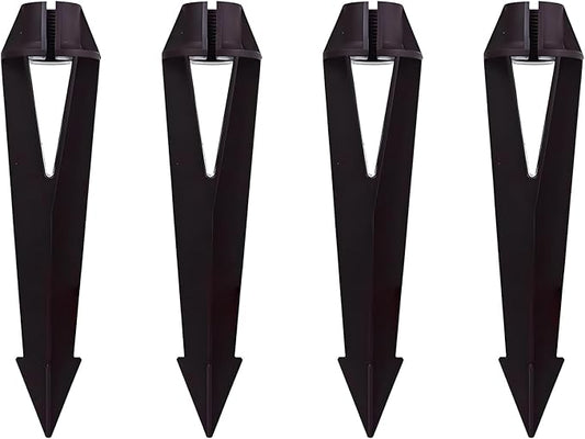 Landscape Lighting Stakes, 1/2 NPT Female Thread, 8.6 Inch Solid Plastic Spikes,Corrosion Resistant Replacement Spikes for Outdoor Garden Yard Path Lights, Spotlights 4-Pack