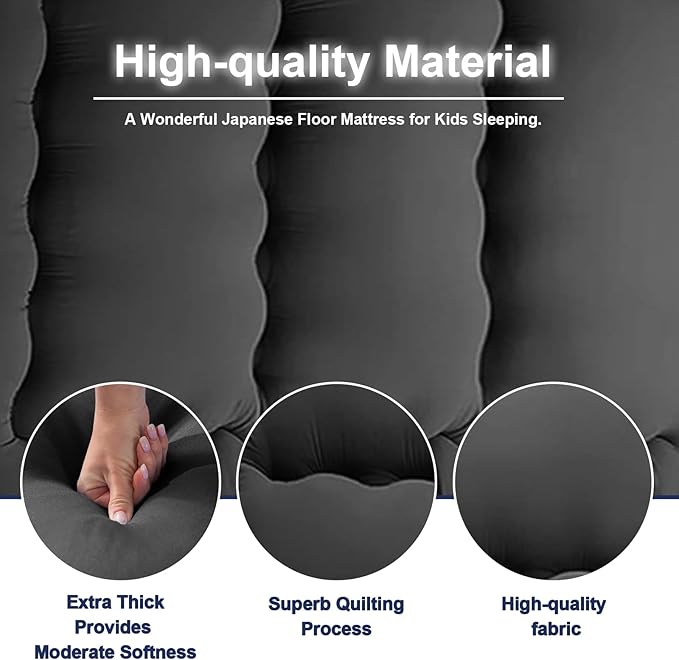Japanese Floor Mattress,Thicken Japanese Floor Sleeping Pad Foldable,Roll Up Tatami Mat Easy to Store and Portable,Futon Mattress Suitable for Camping and Guest Room (greens, Queen (80" X 60"))