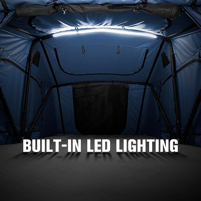 Pittman - 2 Person Rooftop Tent - RTT Roof Top Tent for Truck Camping or Overlanding - Softshell Side Open Design with Telescopic Ladder for Easy Access - Waterproof