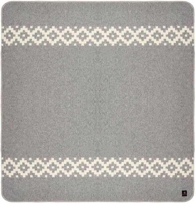 Thick Alpaca Wool Blanket Heavyweight Camping Outdoors Indoors Soft Peru Queen Size Ethnic Design (Soft Gray/Ivory 2, Queen Size)