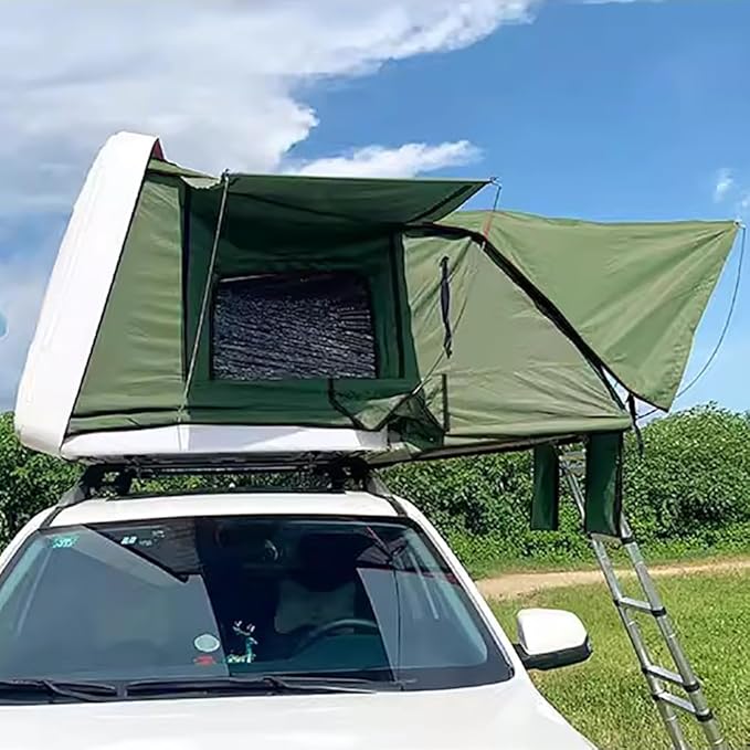 Auto Quick Pop Up Car Tent, SUV Roof Top Tents for Adults, Roomy Truck Van Trailer Tent, Camping Car Tent for 3-4 People, Family Hard Shell Out Door Rooftop Tent, Fast Opening