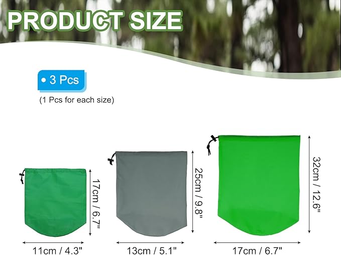 PATIKIL Stuff Sack, Waterproof Outdoor Storage Sack Portable Drawstring Dust Flap Bag for Hiking Backpacking