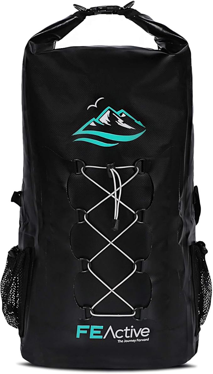 FE Active Dry Bag Waterproof Backpack - 30L Eco Friendly Bag for Men & Women for Fishing, Travel, Hiking, Beach & Survival Gear. Storage for Camera & Camping Accessories | Designed in California, USA