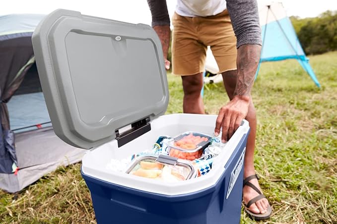 Coleman Classic Series Insulated Portable Rolling Cooler with Wheels, Leak-Resistant Outdoor Hard Cooler Keeps Ice up to 5 Days, 65-Quart