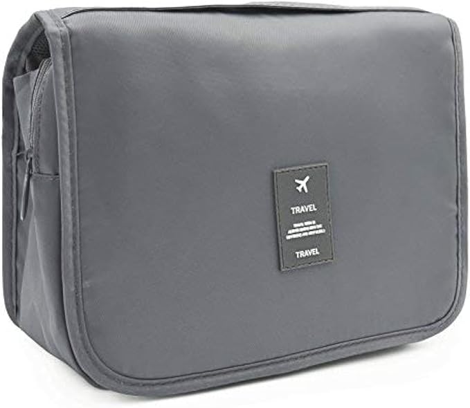 Trawila Travel Hanging Toiletry Bag Cosmetic Bag Makeup Organizers for Men & Women with Sturdy Hook (Gray 2)