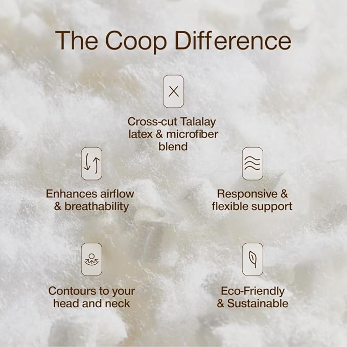 Coop Home Goods Adjustable Latex Pillow King, with Talalay Latex & Microfiber Fill, Best Pillows for Sleeping, Naturally Cooling, Eco-Friendly, Medium Firm Pillow for Back, Stomach or Side Sleepers