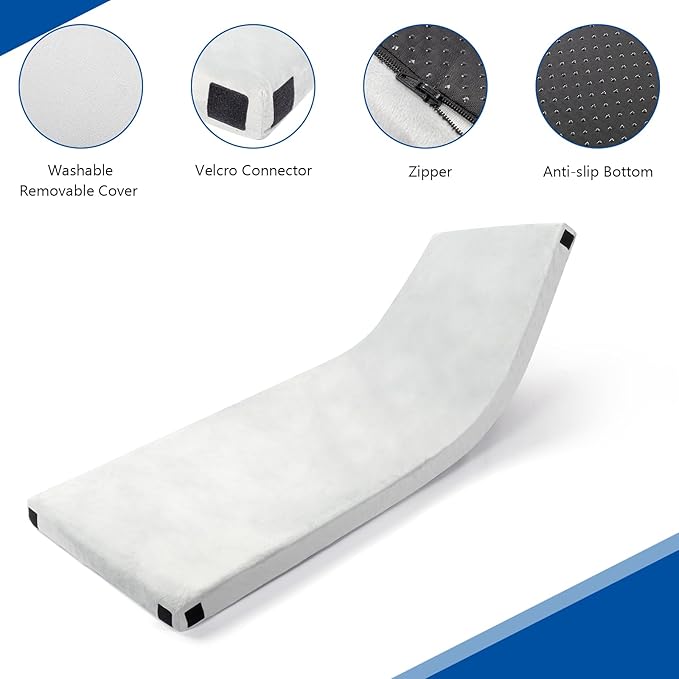 VINGLI 3 "Memory Foam Sleeping Pad Camping Mattress, Portable Floor Mattress Sleeping Mat Bed Roll Up for Guests Adult with Pillow & Phone Pocket (Grey, Basic 75 * 25 * 3)