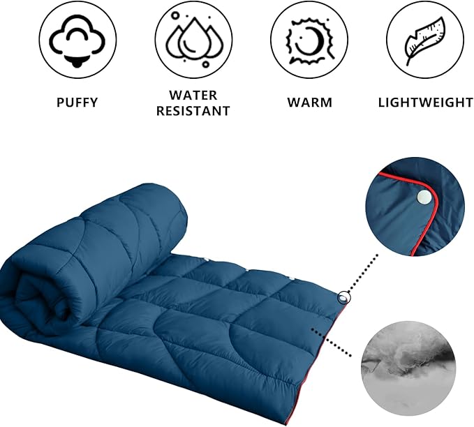 Camping Blanket, Packable Puffy Blanket Down Alternative Blanket Lightweight Windproof Water Resistant for Outdoors,Hiking, Backpacking,Beach,Car,Picnic,Stadium 39x55in