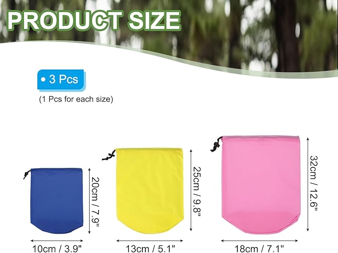 PATIKIL Stuff Sacks, Waterproof Outdoor Storage Sack Portable Drawstring Dust Flap Bag for Camping Hiking