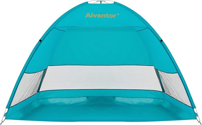 Alvantor® Beach Tent Beach Umbrella Outdoor Sun Shelter Cabana Automatic Instant Pop-Up UPF 50+ Portable Beach Shade Camping Fishing Hiking Canopy Easy Set Up Light Weight Windproof for 2-3 Person