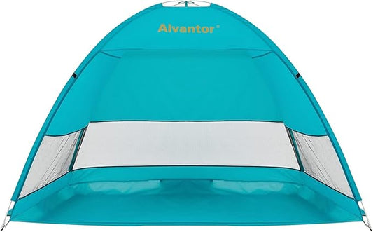 Alvantor® Beach Tent Beach Umbrella Outdoor Sun Shelter Cabana Automatic Instant Pop-Up UPF 50+ Portable Beach Shade Camping Fishing Hiking Canopy Easy Set Up Light Weight Windproof for 2-3 Person