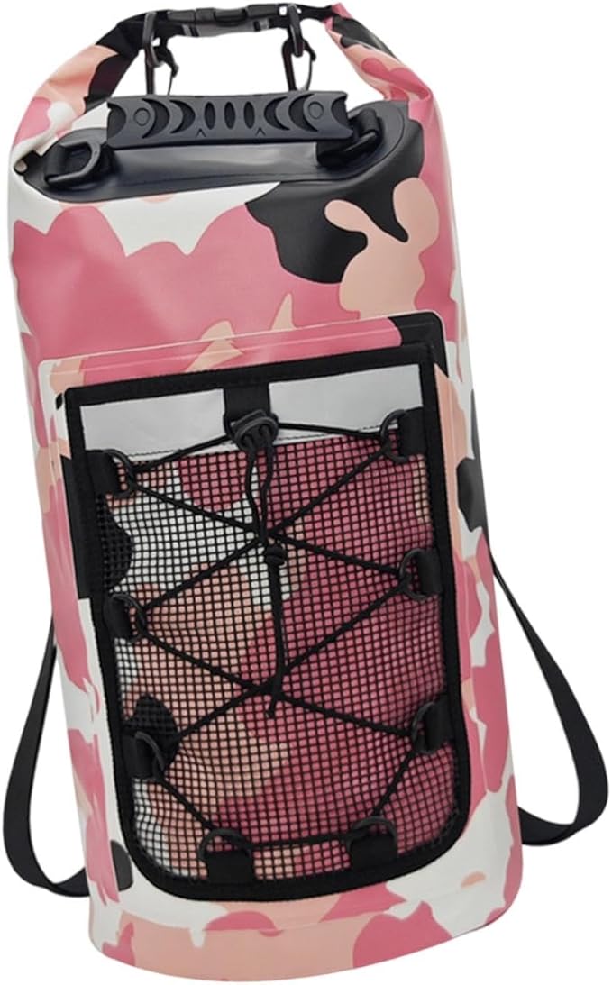 Yiju Waterproof Dry Bag Backpack Durability Lightweight Multifunctional Storage Bag for Travel Boating Camping Hiking, Pink