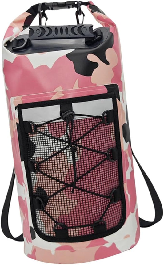 Yiju Waterproof Dry Bag Backpack Durability Lightweight Multifunctional Storage Bag for Travel Boating Camping Hiking, Pink