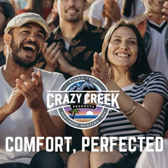 Crazy Creek Original LongBack Chair, Portable Chair for Camping and Stadiums, High Density Foam Cushion, Comfortable and Adjustable Back Support, Lightweight and Foldable, Water-Resistant