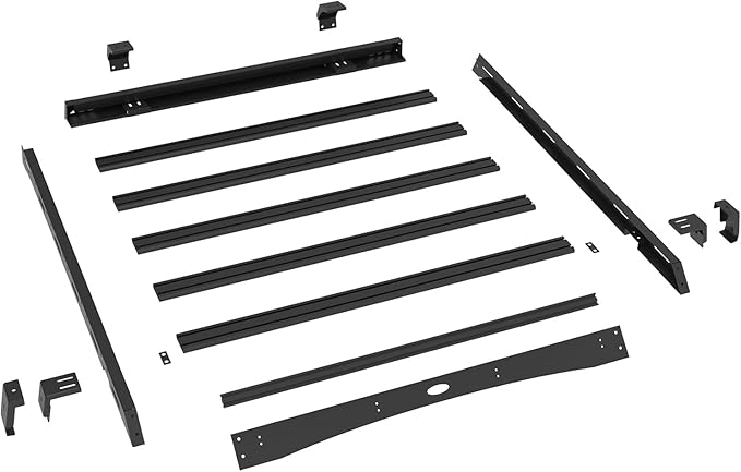 Hooke Road TJ Roof Rack Aluminum Cross Bars Cargo Basket for Jeep Wrangler TJ Hardtop 1997 1998 1999 2000 2001 2002 2003 2004 2005 2006 (Exclude Unlimited)