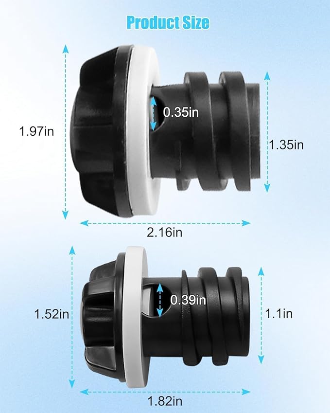 4 PCS Cooler Drain Plugs Fit for YETI RTIC Coolers, Large and Small Plug Combo Fit for YETI RTIC New 2 Drain Coolers