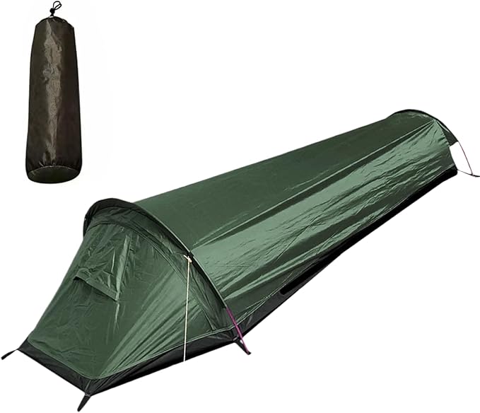 One Man Tent, Breathable 1 Person Tent with Fine Mesh, Portable Backpacking Tents with Carry Bag Ultralight & Waterproof for Hiking Camping Mountaineering Fishing Travel Sporting_Goods..