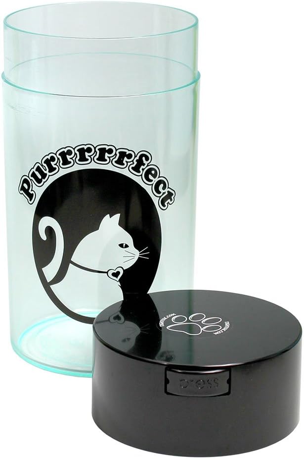 Pawvac 12 Ounce Vacuum Sealed Pet Food Storage Container, Clear Cat