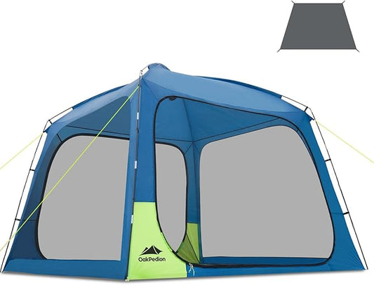 10 X 10ft Screen House Room for Camping, Screened Mesh Net Wall Canopy Tent, UPF 50+ Screen Tent with Floor for Patios Outdoor Camping Activities