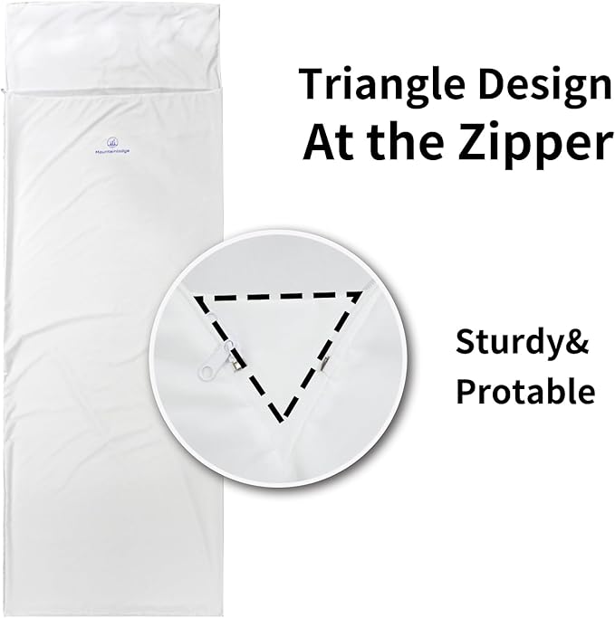 Mountainlodge Sleeping Bag Liner for Warm Weather Seasons with Carry Bag - Protable,Lightweight and Skin-Friendly Sleeping Bag for Camping,Hiking and Backpacking.