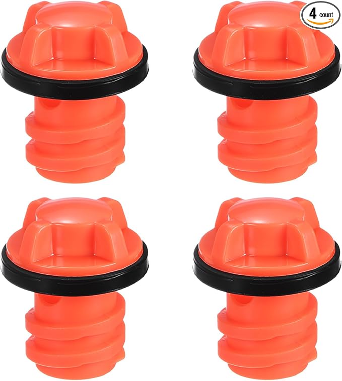 4-Pack Cooler Drain Plug, Coolers Plug Replacement Accessories with Leak-Proof Design for Drain Plugs and Most Brand Coolers [Orange]