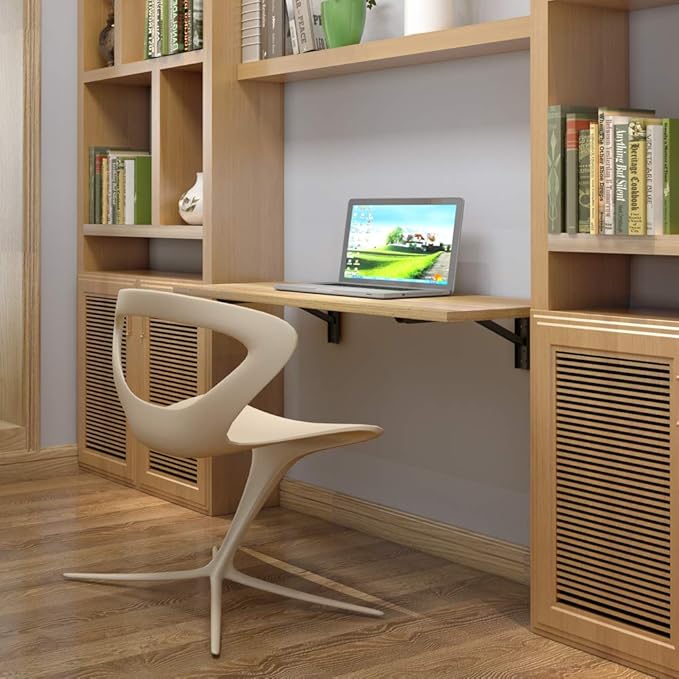 Need Wall Mounted Table - Heavy Duty Small Fold Down Desk Length 36" Width 20" Perfect Addition to Garage & Shed/Home Office/Laundry/Home Bar/Kitchen & Dining Room AC15BB(9050)