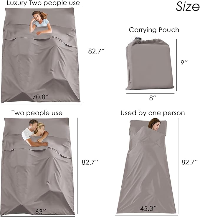 Sleeping Bag Liner Camping Travel Home Bed Sheet Lightweight Breathable Hotel Compact Sacks
