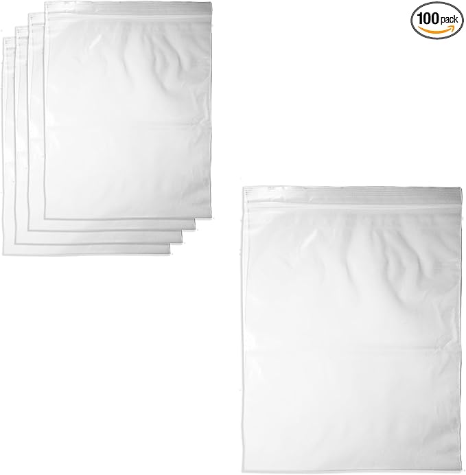 100-Pack 8" x 10" Reclosable Zip Bags – Durable & Convenient Storage Solution