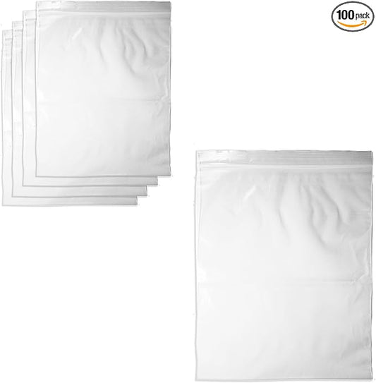 100-Pack 8" x 10" Reclosable Zip Bags – Durable & Convenient Storage Solution