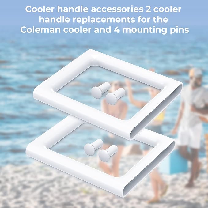 RO6G Cooler Handle Replacement for Coleman Cooler with Two-Way Handle, Cooler Handle Replacement Parts, Cooler Accessories for Camping, Hiking, Beach - 2 Set