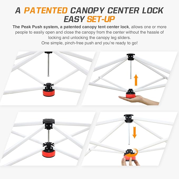 EAGLE PEAK Pop Up Canopy Tent with 1 Sidewall, Easy Setup Event Tent, Outdoor Sun Shade, Wheeled Carry Bag, Stakes and Guy Ropes, Instant Canopy 10x10, Peach Pink