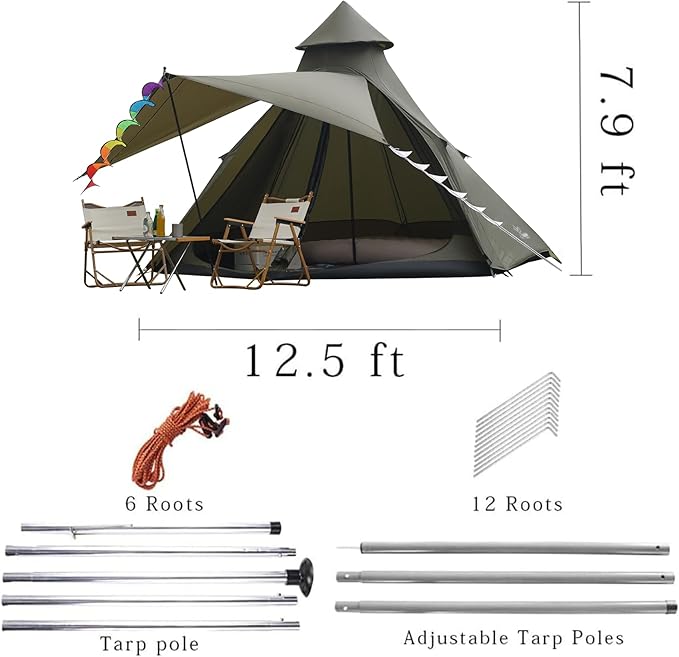 12'x10'x8'Dome Camping Tent 5-6 Person 4 Season Double Layers Waterproof Anti-UV Windproof Tents Family Outdoor Camping Tent | Double Layers, Waterproof, Anti-UV, Windproof, Family, Outdoor