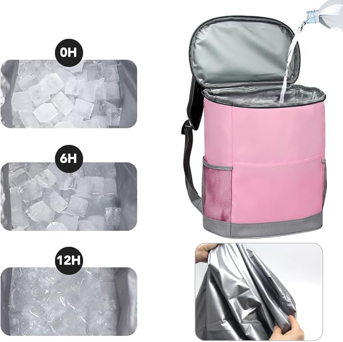 IYARKAI® Insulated Cooler Backpack, Backpack Cooler, 20 Can Backpack Cooler Leak Proof, Insulated Soft Cooler Bag, Lightweight, Cold-Weather Duffel Bag for Beach, Camping, Outdoor Activities