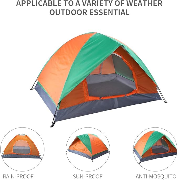 Ochine 1/2/4 Person Camping Tent Family Tents Pops Up Tent Waterproof Windproof Easy Setup Tent Lightweight Dome Tent for Outdoor Camp, Backpacking, Hiking, etc (Ship from USA)