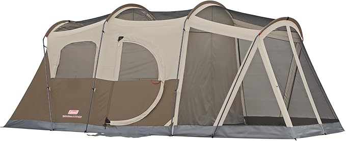 Coleman 6-Person WeatherMaster Camping Tent with Screened Porch, Weatherproof Tent with Screen Room, Rainfly & Carry Bag Included, Made Without PFAS Chemicals